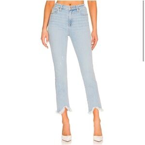 Jonathan Simkhai Standard High-Rise River Straight-leg Jeans Frayed Hems,‎ Sz 26